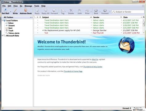 Thunderbird jest niezależnym, bezpłatnym, wolnym oprogramowaniem open source utrzymywanym dzięki waszym datkom. Pomóż nam kontynuować ten projekt! Przekaż datek i pobierz. Nie dziękuję, chcę pobrać! Zabezpieczone Zasady ochrony prywatności Inne sposoby wspomagania ...